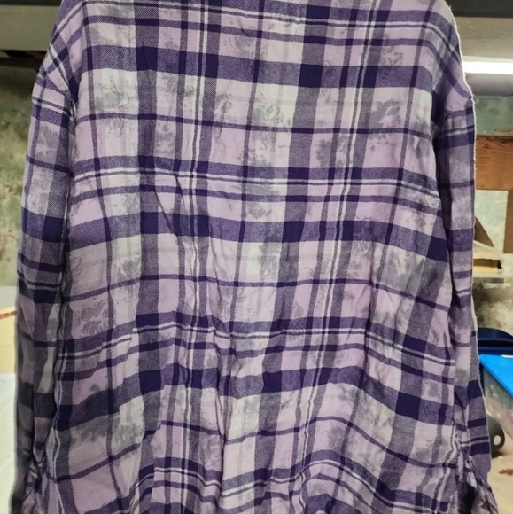 Purple Plaid Button-Up Shirt - Picture 3 of 3